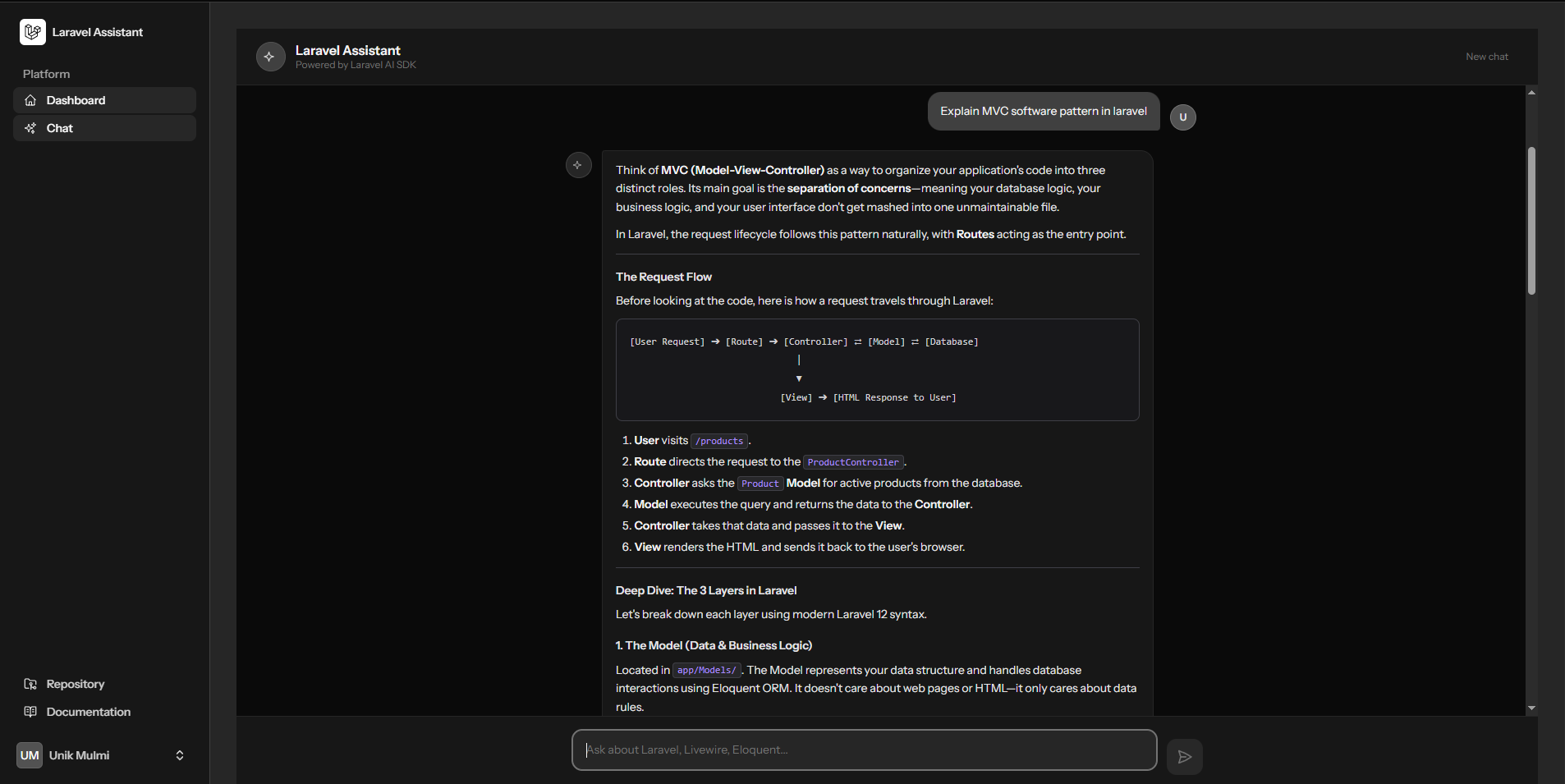 Laravel AI Chatbot